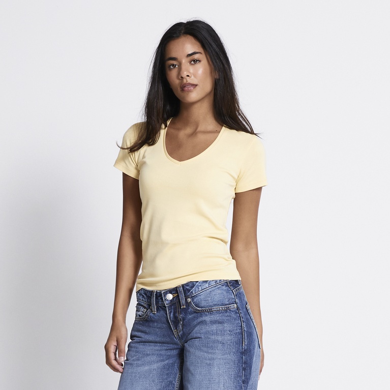 V-neck baby tee "Engla" Yellow